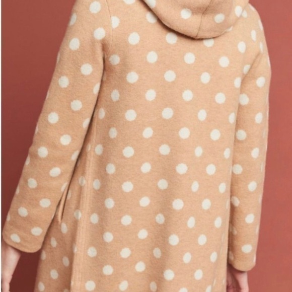 anthropologie Field Flower Dottie hooded Polka Dot sweater. Wool 100%. - Picture 3 of 10